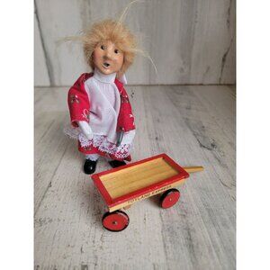 Byer's choice girl toyland wagon Xmas accessory set